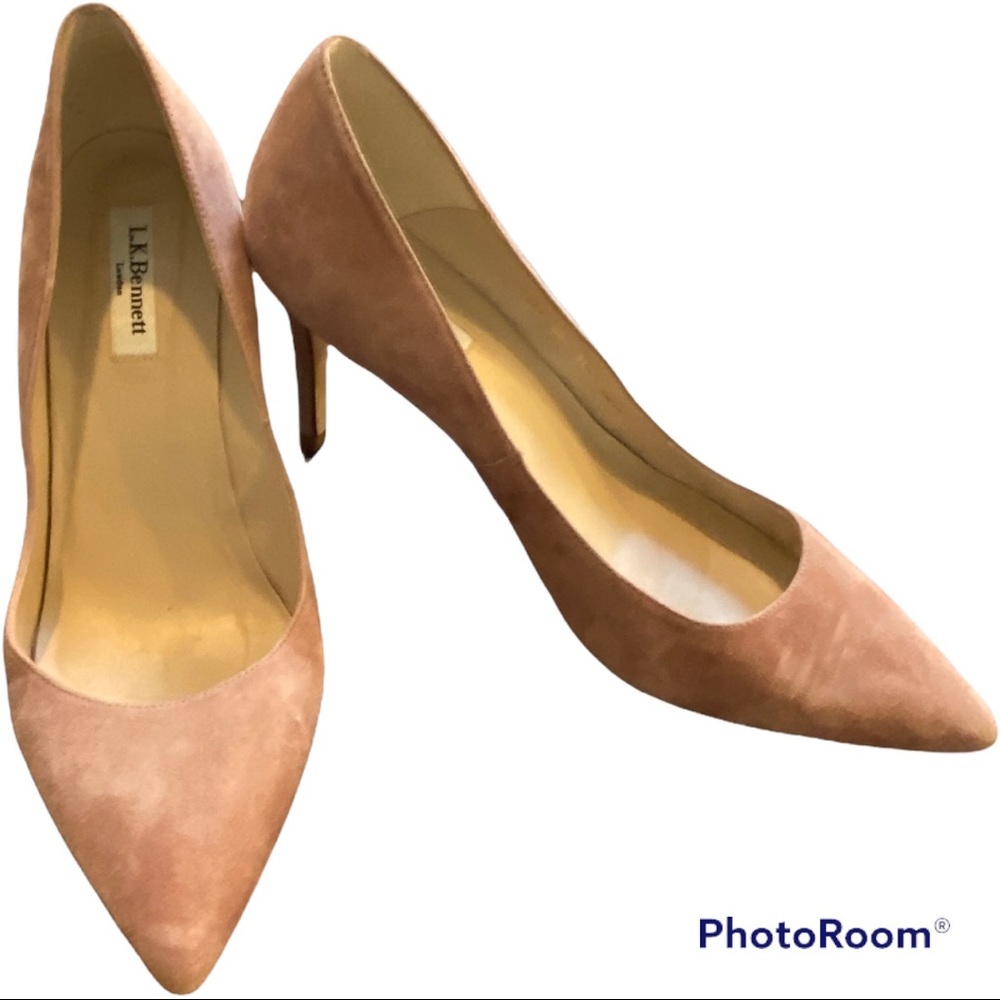 LK Bennett leather suede mauve heels
